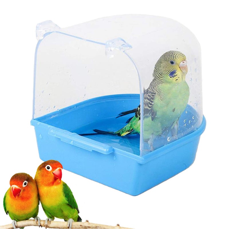 kathson Parrot Bath Box Bird Cage Accessory Supplies Bathing Tub Bath for Parakeet Pet Brids Canary Budgies Parrot (Random Color) - Image 1